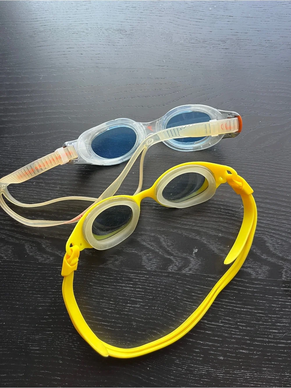 Speedo Swim Goggles Lot of 4 Blue Green Yellow Clear Biofuse Adjustable Straps
